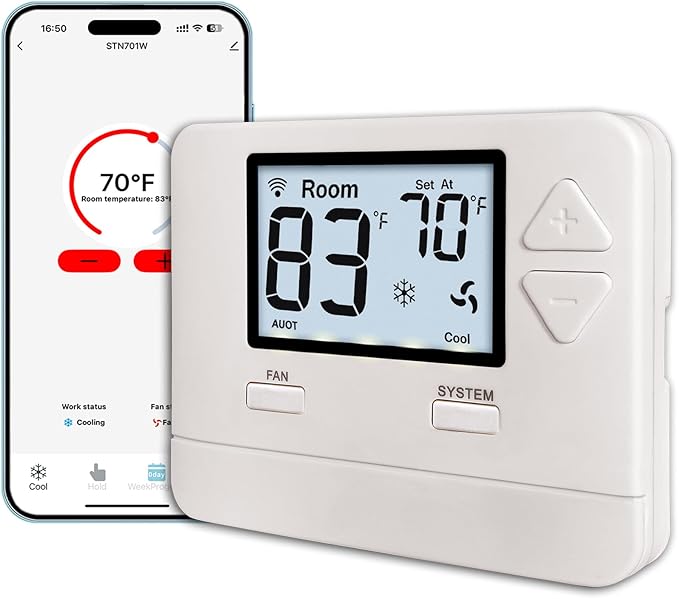 Heagstat WiFi Thermostats for Home Single-Stage 1Heat/ 1Cool, APP Remote Control by Heagstat