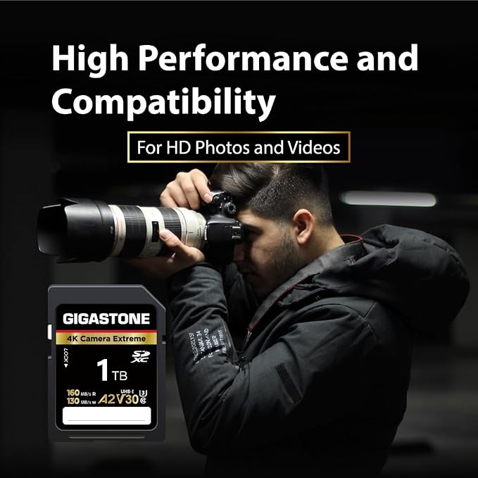 【5-Years Data Recovery】 GIGASTONE 1TB SD Card, 4K Camera Extreme, UHS-I A2 V30 - Image 4