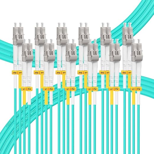 FLYPROFiber- 5M-6Pack OM4 LC to LC Fiber Patch Cable, MM Multi Mode Fiber Optic by FLYPROFiber
