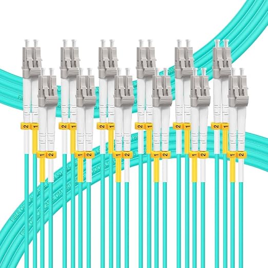 FLYPROFiber- 0.2M-6Pack OM4 LC to LC Fiber Patch Cable, MM Multimode Fiber by FLYPROFiber