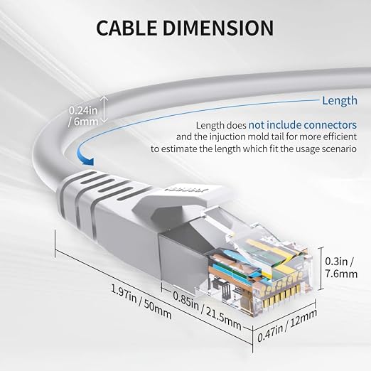 Cat6 Ethernet Cable 6 Feet 10 Pack Network RJ45 Cat6 Internet Patch Cable - Image 6