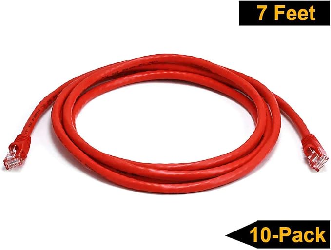 iMBAPrice - 7ft Cat5e Network Ethernet Patch Cable - Red - Image 4