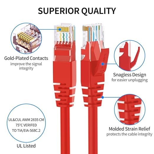 Cat6 Ethernet Cable 6 Feet 10 Pack Network RJ45 Cat6 Internet Patch Cable - Image 3