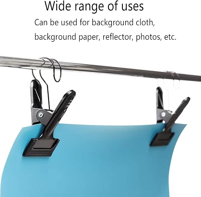 Backdrop Spring Clamps With Hook- 2 Pack of 4" Heavy Duty Clips - Image 6
