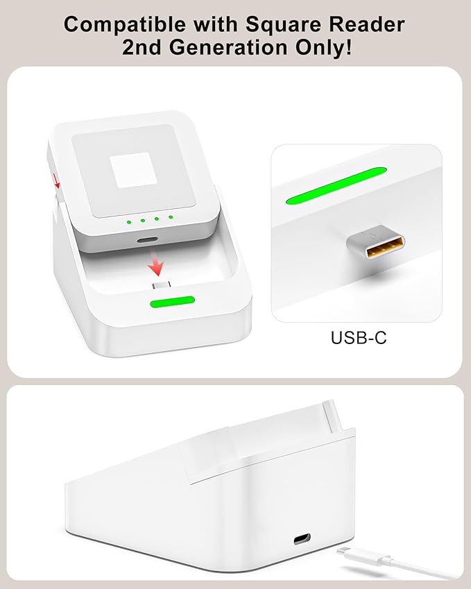 WUKUR Dock for Square Reader 2nd Generation, Holder Stand for Square Card - Image 7
