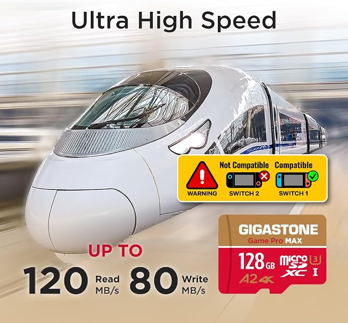 【for Switch 1 Only】 GIGASTONE 128GB Micro SD Card, 4K Game Pro MAX, A2 V30 - Image 3