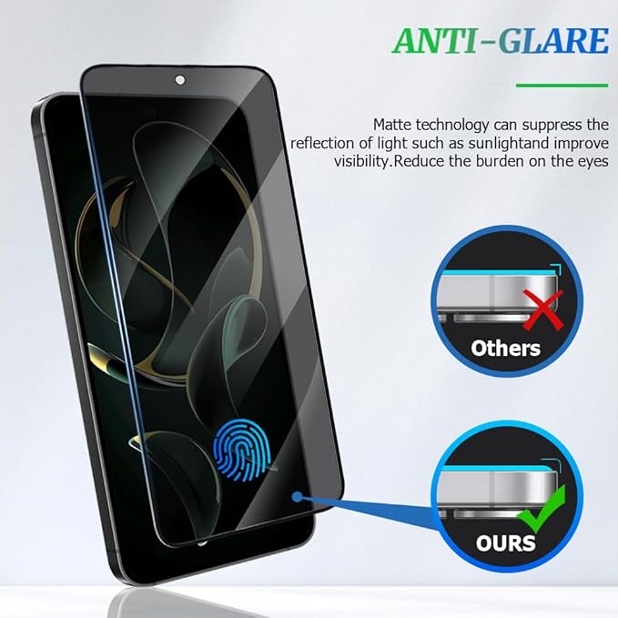 2 Pack Galaxy S26 Anti spy Privacy Screen Protector, 9H Tempered Glass - Image 5