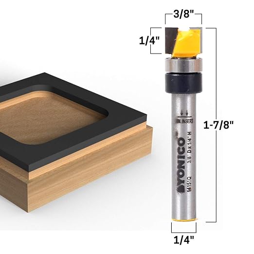YONICO Router Bits Pattern Bit Flush Trim Set 2 Bit 3/8-Inch Diameter 1/4-Inch - Image 2