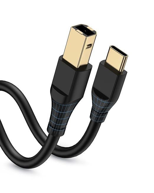 Printer Cable 6ft, Scanner USB C to USB B Cable by Bordsek
