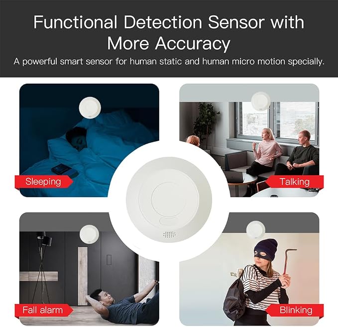 Presence Sensor, WenzhiIoT Smart Motion Sensor WiFi 24 GHz Radar MmWave - Image 7