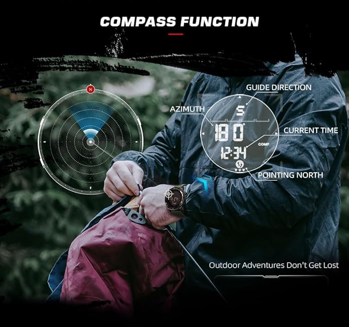 NORTH EDGE ALPS Tactical Outdoor Digital Sports Watch, 50M Waterproof, Calorie - Image 3