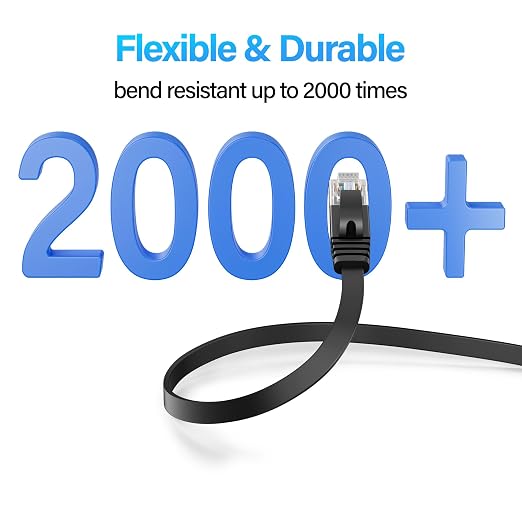Cat 6 Flat Ethernet Cable 100 FT, UTP 10Gbps High-Speed Cat6 Ethernet Cable - Image 4