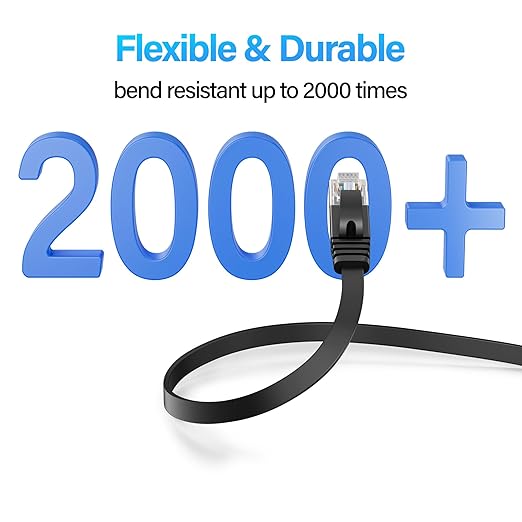 Cat 6 Flat Ethernet Cable 200 FT, UTP 10Gbps High-Speed Cat6 Ethernet Cable - Image 4