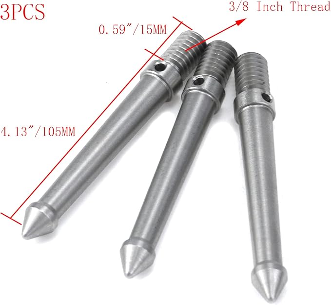 3 Pcs 3/8 Inch Thread Stainless Steel Camera Accessories Tripod Ground Spike - Image 2