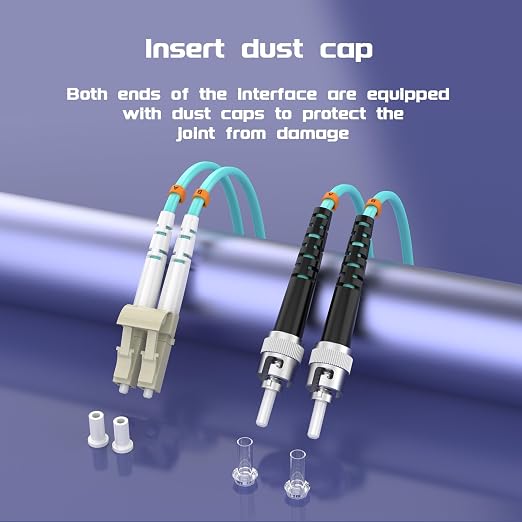 LC/UPC to ST/UPC Fiber Patch Cable OM3 131ft/40meters, 10Gb/Gigabit MultiMode - Image 6