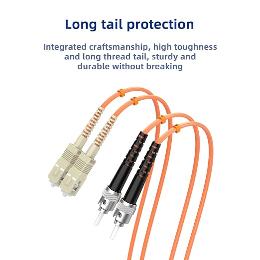SC/UPC to ST/UPC Fiber Patch Cable OM1 Multimode Duplex 62.5/125μm 25M/82FT - Image 5