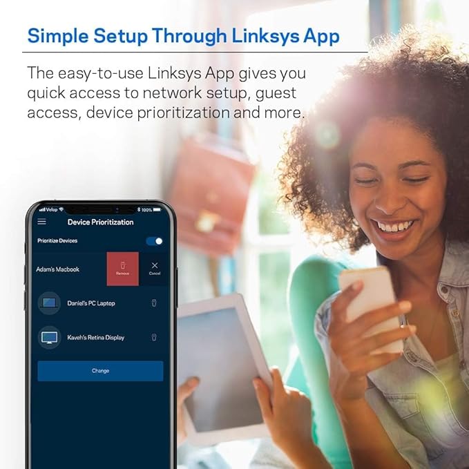 Linksys WHW0301 Velop Intelligent Mesh WiFi Router System: AC2200 Tri-Band - Image 6