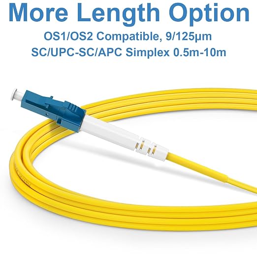 FLYPROFiber- OS2 LC to SC APC Fiber Optic Internet Cable, Single Mode Fiber - Image 3