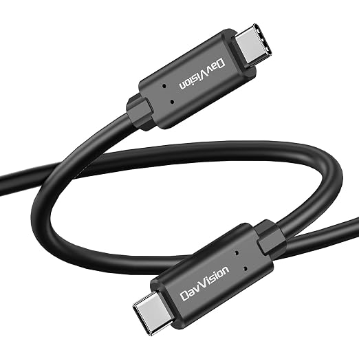 USB C Fiber Optic Cable 16.4FT Bidirectional Transmission, 10Gbps&PD 60W USB by DavVision