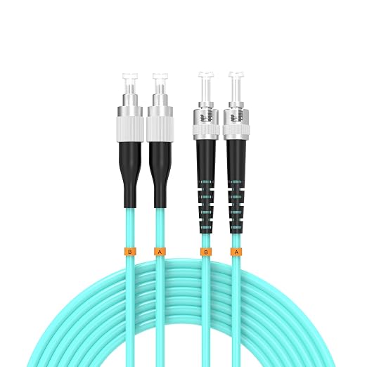 OM3 FC/UPC to ST/UPC Fiber Patch Cable 5Meters 17ft 10BG Multimode Duplex by Buacoz