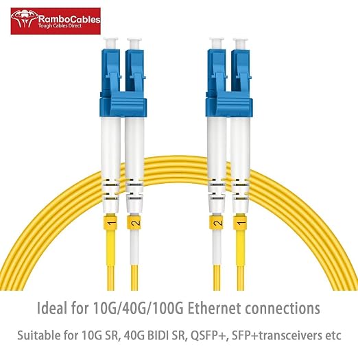 OS2 LC to LC Single Mode Fiber Patch Cables 4m, Options 7inch~1000ft, SM - Image 2