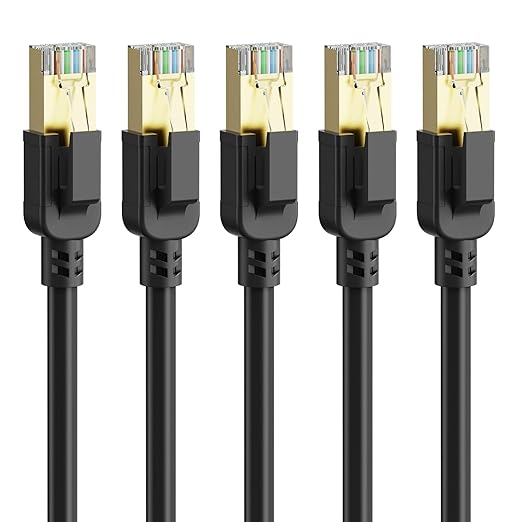 Cat 8 Ethernet Cable 15 ft-5Pack, 40Gbps 2000Mhz Patch Cord, Indoor&Outdoor by Dacrown