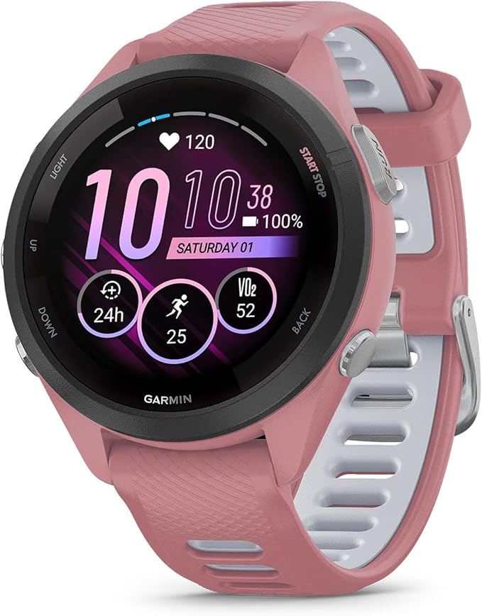 Garmin Forerunner 265S Running Smartwatch, Colorful AMOLED Display, Training by Amazon+Renewed