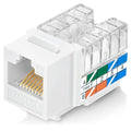 Everest 90° Angled RJ45 Cat6 Keystone Jacks 20-Pack in White by EverestMediaSolutions