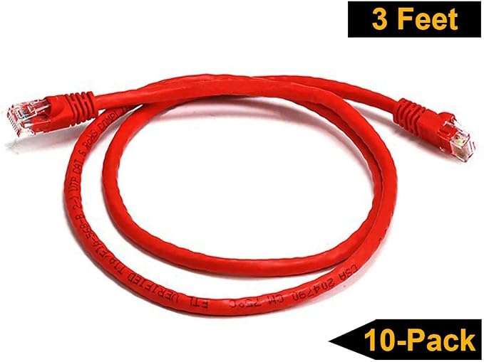 iMBAPrice - 7ft Cat5e Network Ethernet Patch Cable - Red - Image 3