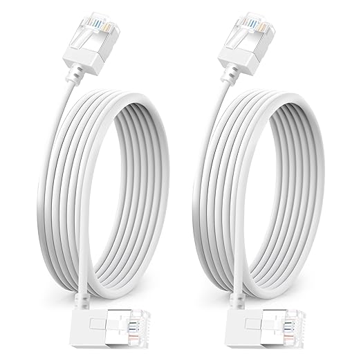 Ultra Thin Cat 6A Ethernet Cable 90° Degree Right Angled 15 Feet 2Pack by DUTEVOLNS