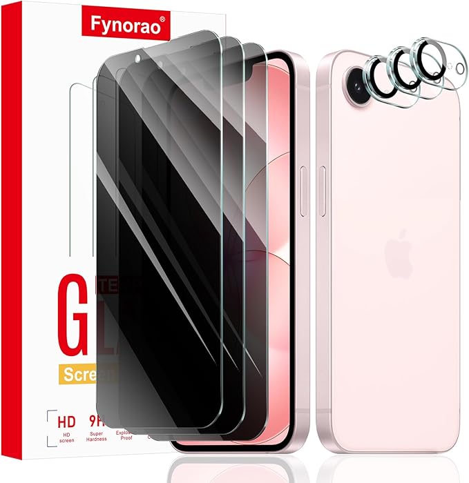 3+3-Pack, Privacy Screen Protector and Camera Lens Protector by ScreenProtectorCase