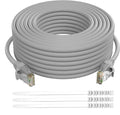 Adoreen Cat 6 Ethernet Cable 25 Ft-Gray, Outdoor & Indoor Snagless Long Round by Adoreen