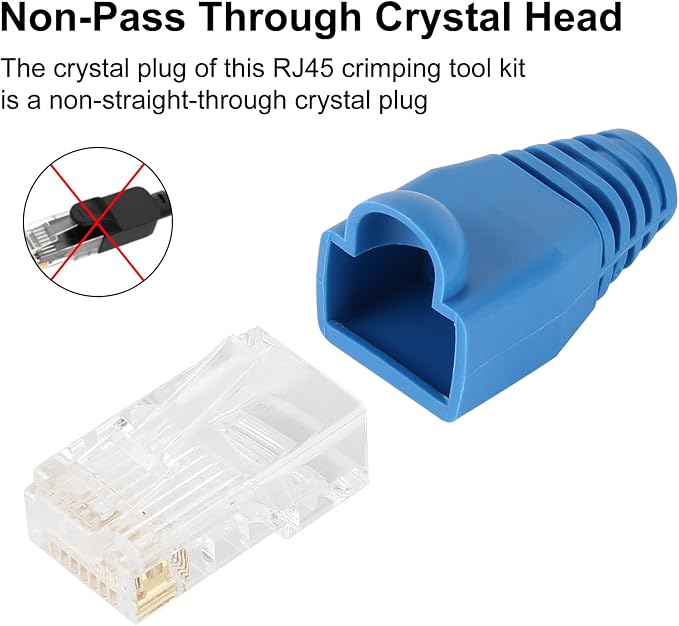 RJ45 Crimp Tool Kit Pass Through Ethernet Crimper - Image 4