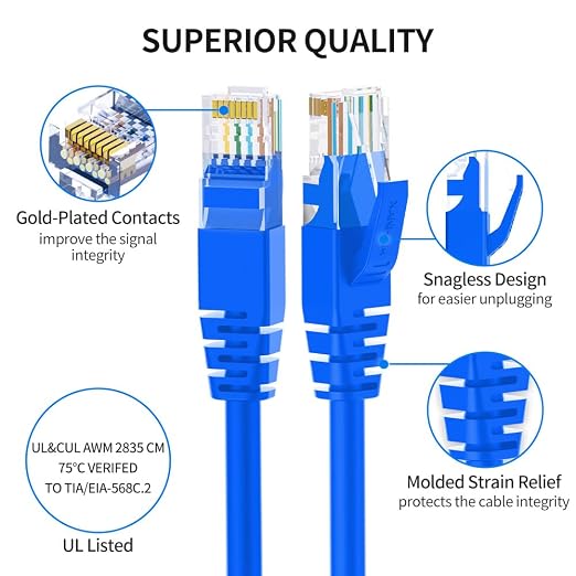 Cat6 Ethernet Cable 0.5 Feet 10 Pack Network RJ45 Cat6 Internet Patch Cable - Image 3