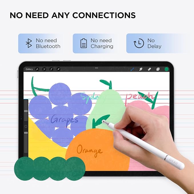 Pen for Tablet, Capacitive Disc Tip Stylus Pencil & Magnetic Cap Compatible - Image 4