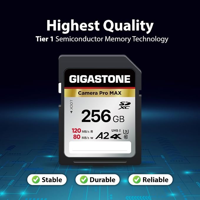 【5-Years Data Recovery】 GIGASTONE 256GB SD Card, 4K Camera Pro MAX, UHS-I A2 4K - Image 6