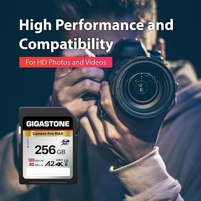 【5-Years Data Recovery】 GIGASTONE 256GB SD Card, 4K Camera Pro MAX, UHS-I A2 4K - Image 4