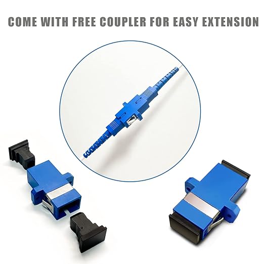 5 Meters SC to SC Fiber Optic Patch Cable, Armored Single Mode SC/UPC to SC/UPC - Image 3