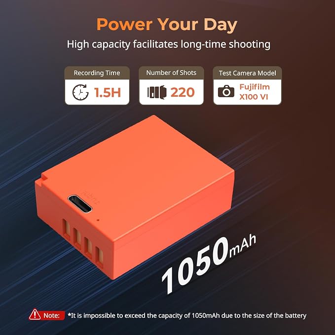 SMALLRIG NP-W126S Battery, 1050mAh Replacement USB-C Battery - Image 2