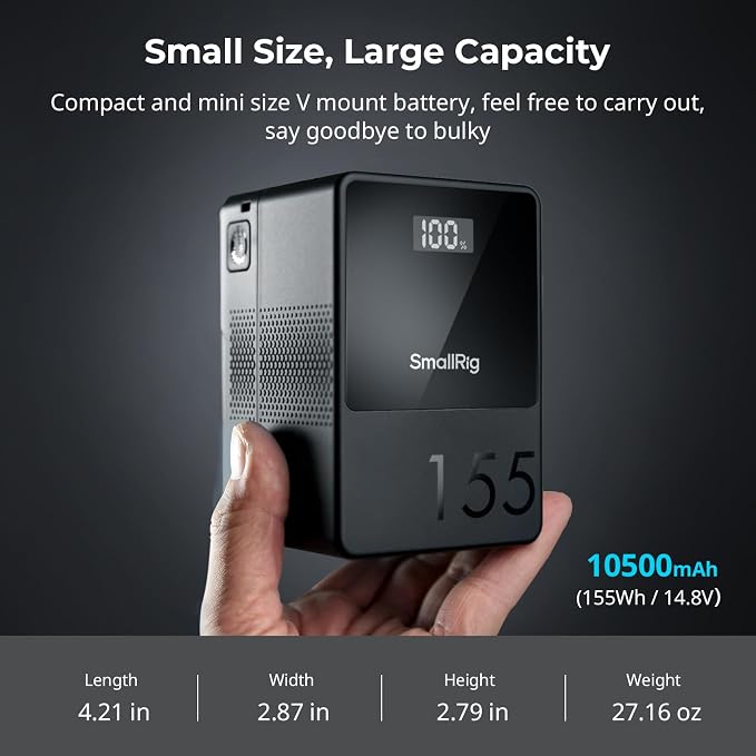 SMALLRIG V Mount Battery VB155, 155Wh / 10500mAh V Mount Battery - Image 5