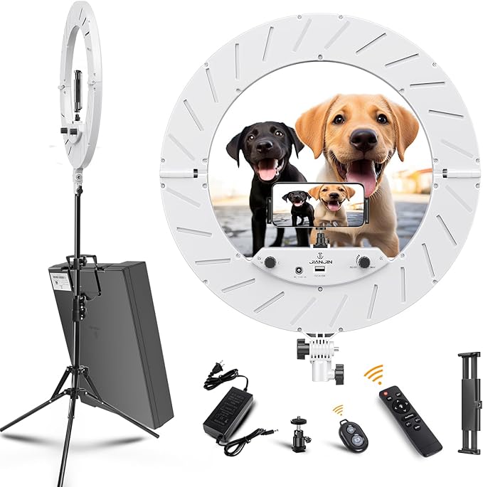 Ring Light Kit:18"/45cm Outer 55W6700k Dimmable LED Light, Tripod Stand by JJJINAJIN18RINGLIGHT