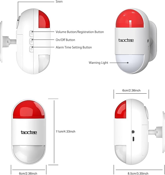 Panic Button Alarm for House Remote Control Office Siren Alarm System Sound & - Image 3