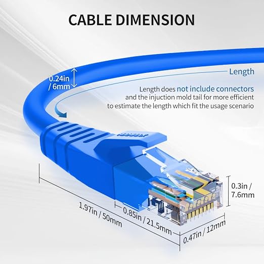 Cat6 Ethernet Cable 0.5 Feet 10 Pack Network RJ45 Cat6 Internet Patch Cable - Image 6
