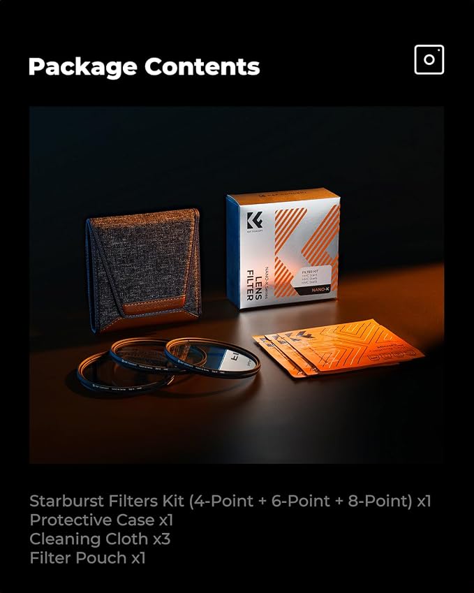 K&F CONCEPT 49mm Star Filters Kit 4 Points 6 Points 8 Points Cross Screen - Image 7