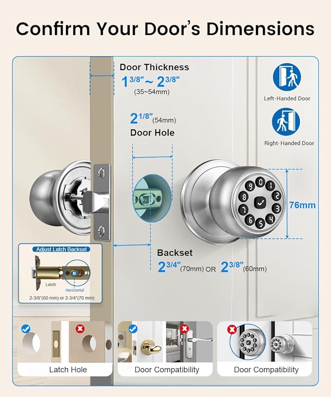 Smart Door Lock, Smart Keypad Door Knob - Image 7