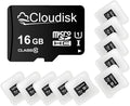 Pack of 10 Micro SD Card 16GB Flash Memory Card C10 A1 U1 Micro SDHC by Cloudisk