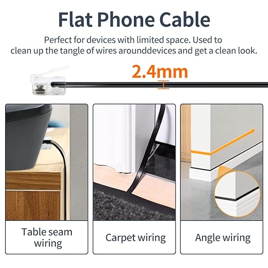 Phone Cable 15 Feet Telephone Line Cord - Image 6