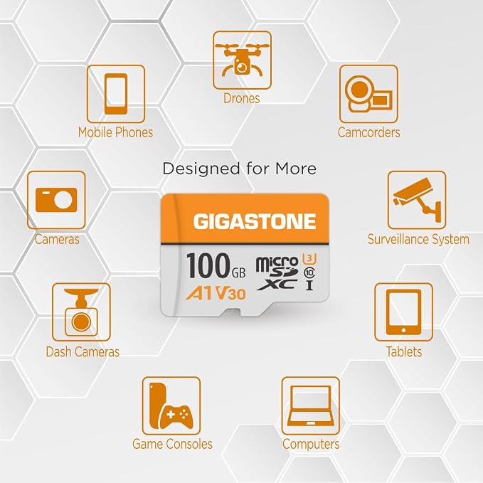 GIGASTONE 100GB Micro SD Card A1 V30, 4K Video Recording, Compatible - Image 3