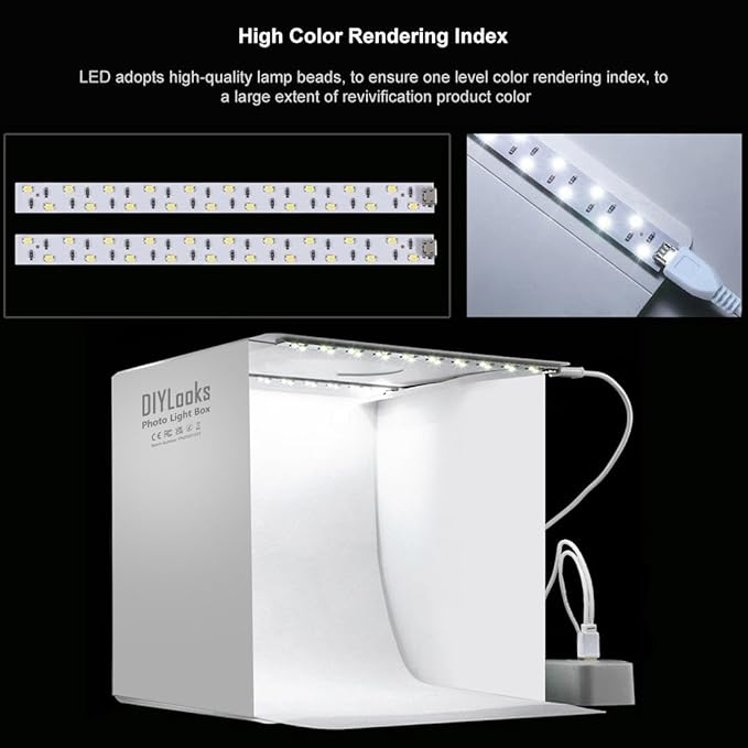 20cm Include 2 LED Panels Folding Portable 1100LM Light Photo Lighting Studio - Image 5