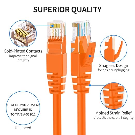 Cat6 Ethernet Cable 3 Feet 10 Pack Network RJ45 Cat6 Internet Patch Cable - Image 3